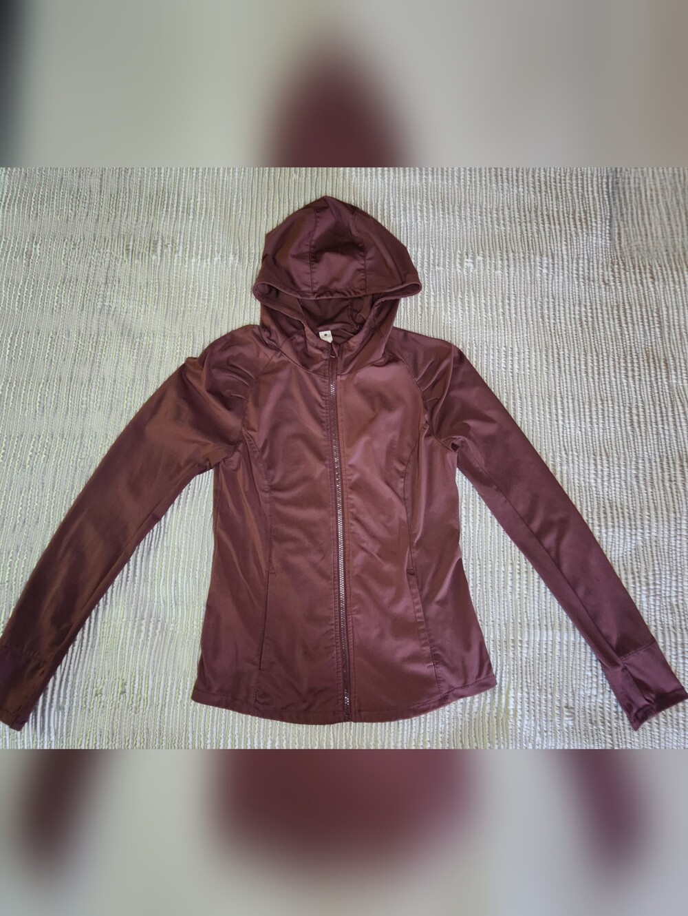 Yogalicious Jacket Full Zip Womens brown Purple Long Sleeve Thumbholes Large